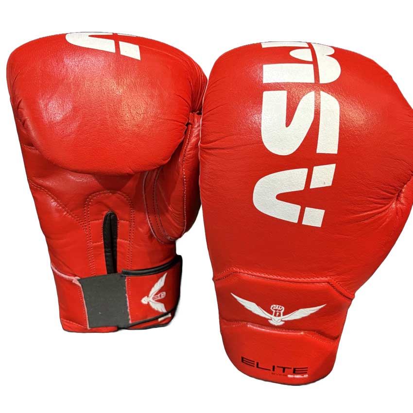 دستکش بوکس تمام آتل فول آتل elite evershield MSV قرمز پشت و روی دستکش