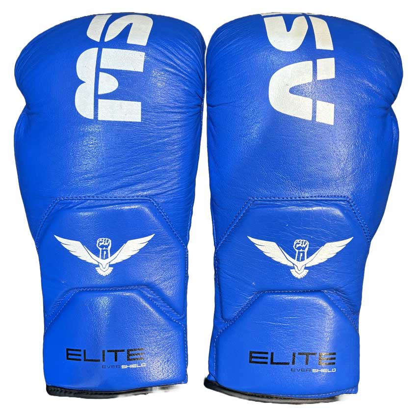 دستکش بوکس تمام آتل فول آتل elite evershield MSV آبی روی دستکش