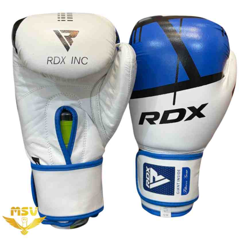 دستکش بوکس چرم طبیعی آر دی ایکس RDX آبی پشت و رو