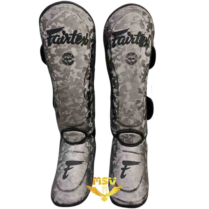 ساق بند اسپارینگ فرتکس Fairtex داخل مخمل چرم شرکتی چریکی خاکستری