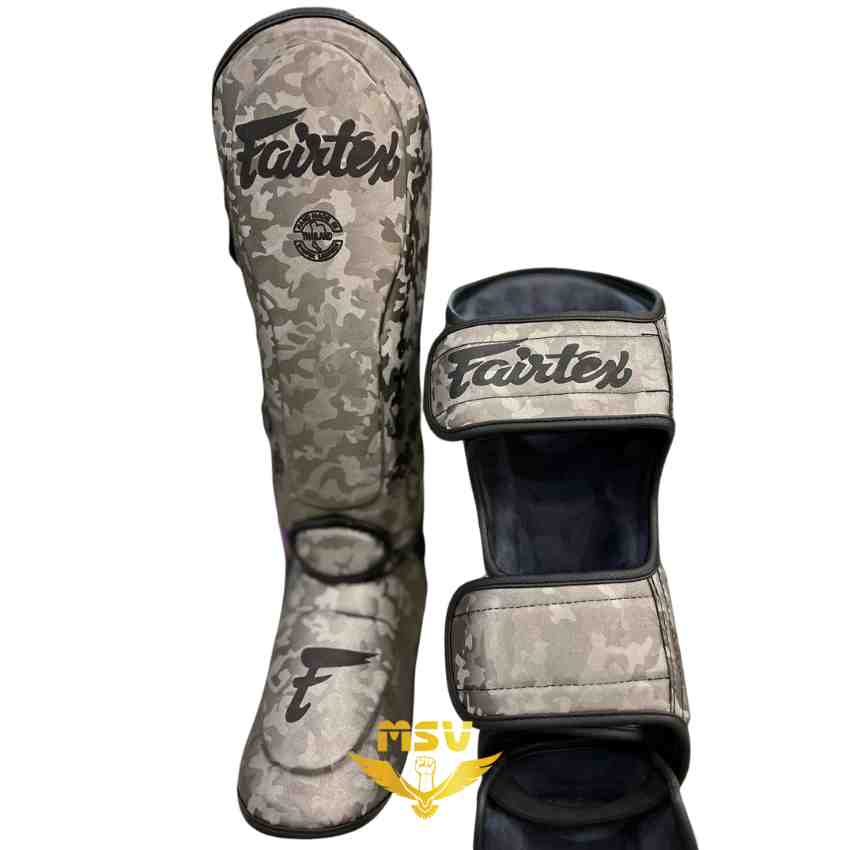 ساق بند اسپارینگ فرتکس Fairtex داخل مخمل چرم شرکتیچریکی خاکستری پشت و رو