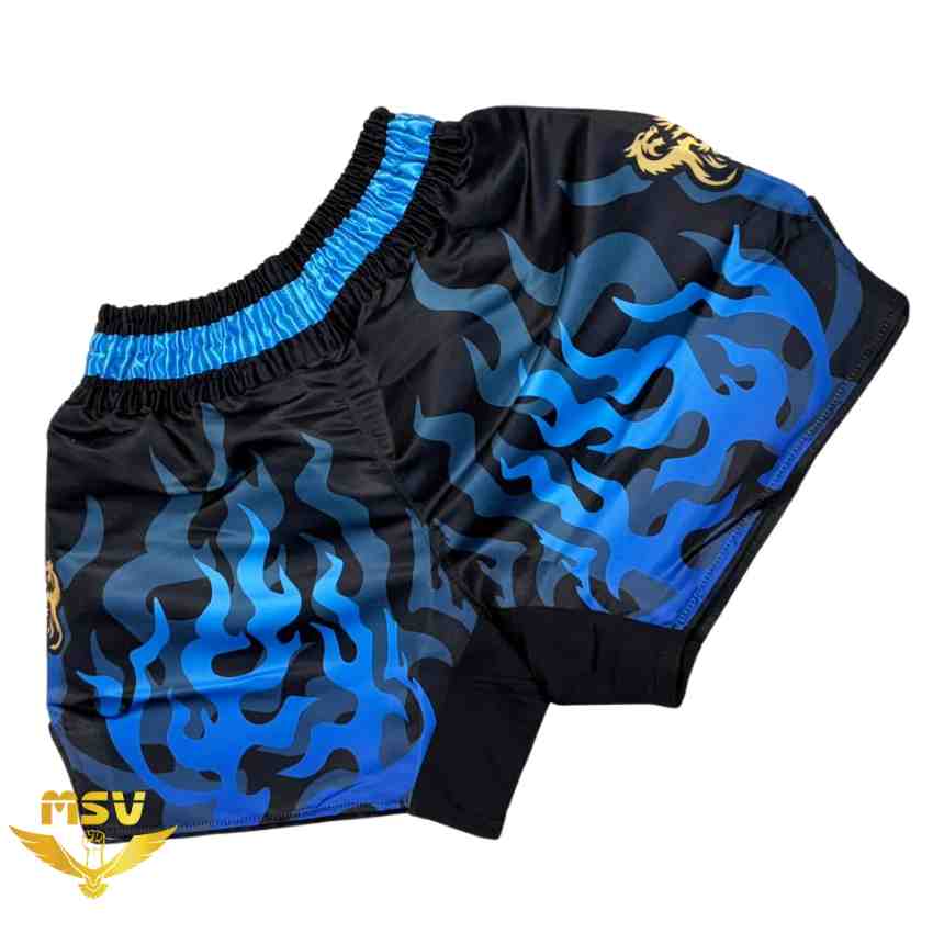 شلوار رزمی فرتکس Fairtex طرح آبی آتشین پشت شلوارک