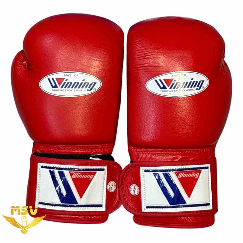 دستکش بوکس وینینگ _ Winning چرم طبیعی درجه یک قرمز رو