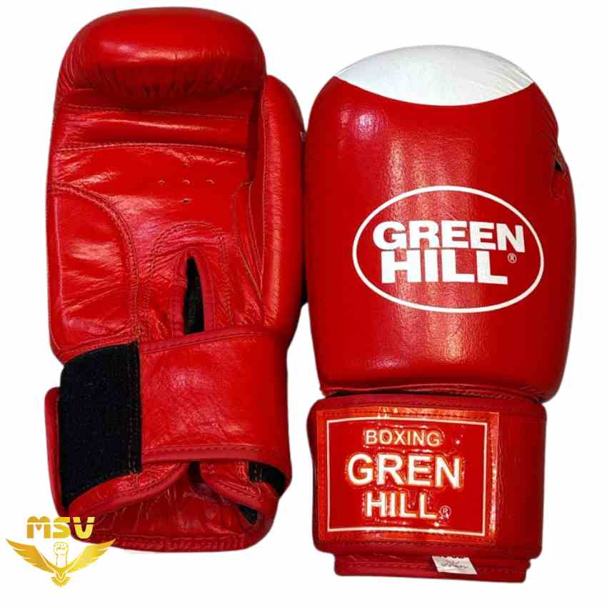 دستکش بوکس گرین هیل Green Hill چرم طبیعی درجه یک قرمز پشت و رو