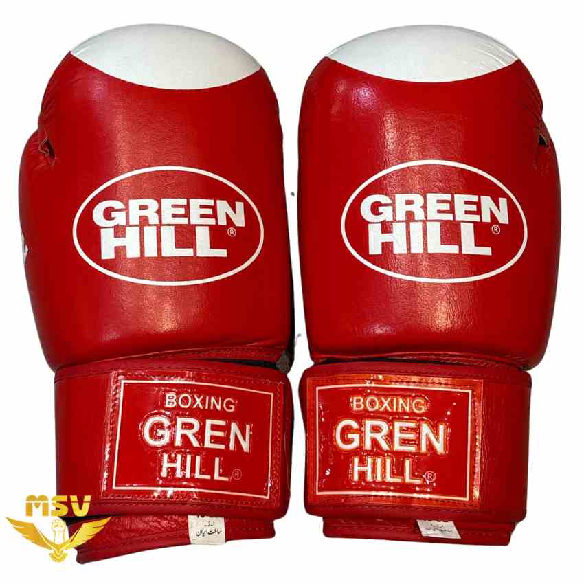 دستکش بوکس گرین هیل Green Hill چرم طبیعی درجه یک قرمز