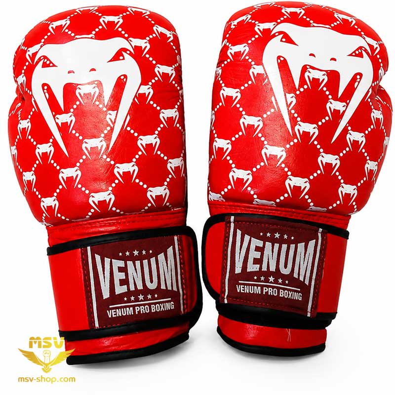 دستکش-بوکس-چرم-طبیعی-ونوم-VENUM--قرمز-روی-دستکش-بوکس-8-اونس-با-کیفیت