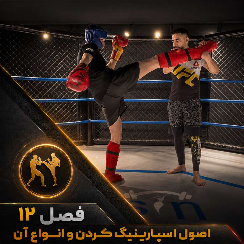 تصویر فصل دوازدهم دوره علم تمرین کیک بوکسینگ؛ اصول اسپارینگ کردن و انواع آن در کیک بوکسینگ