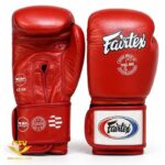 پشت و روی دستکش قرمز دستکش بوکس چرم اعلا فرتکس Fairtex وزن 12 اونس